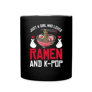 Ramen- Und K-Pop-Waren Kawaii Finger Herz - Tasse einfarbig - Schwarz - Vorne