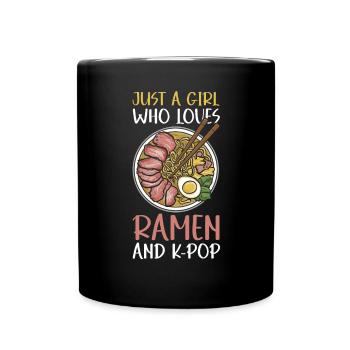 Ramen- Und K-Pop-Waren Kawaii Finger Herz - Tasse einfarbig - Schwarz - Vorne