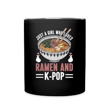 Ramen- Und K-Pop-Waren Kawaii Finger Herz - Tasse einfarbig - Schwarz - Vorne