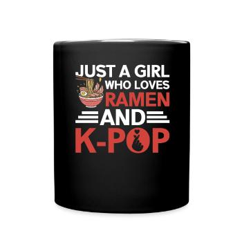 Ramen- Und K-Pop-Waren Kawaii Finger Herz - Tasse einfarbig - Schwarz - Vorne