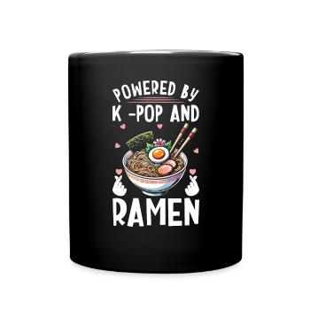 Ramen- Und K-Pop-Waren Kawaii Finger Herz - Tasse einfarbig - Schwarz - Vorne
