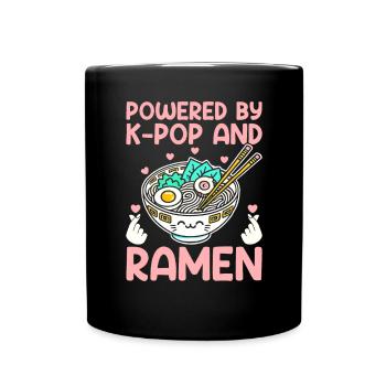 Ramen- Und K-Pop-Waren Kawaii Finger Herz - Tasse einfarbig - Schwarz - Vorne