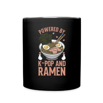Ramen- Und K-Pop-Waren Kawaii Finger Herz - Tasse einfarbig - Schwarz - Vorne