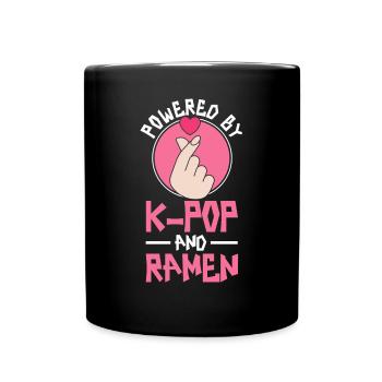 Ramen- Und K-Pop-Waren Kawaii Finger Herz - Tasse einfarbig - Schwarz - Vorne