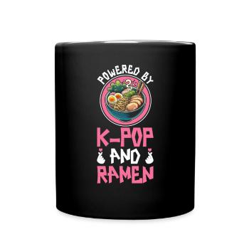 Ramen- Und K-Pop-Waren Kawaii Finger Herz - Tasse einfarbig - Schwarz - Vorne