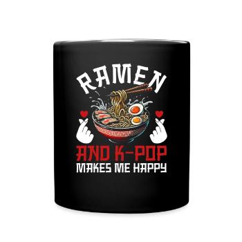 Ramen- Und K-Pop-Waren Kawaii Finger Herz - Tasse einfarbig - Schwarz - Vorne