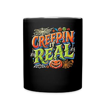 Creepin' It Real - Colorful Playful Halloween Shirt - Full Colour Mug - black - Front
