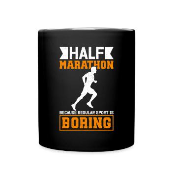 Demi-marathon Demi-marathon Cadeau de course à pied - Mug uni - noir - Devant