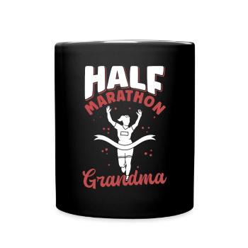 Demi-marathon Grand-mère Demi-marathon Cadeau - Mug uni - noir - Devant