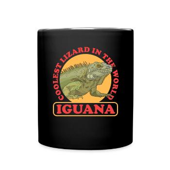 Leguan Reptilien Eidechse Leguane Geschenk - Tasse einfarbig - Schwarz - Vorne
