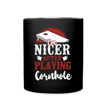 Cornhole Team Bean Bag Player - Tasse einfarbig - Schwarz - Vorne