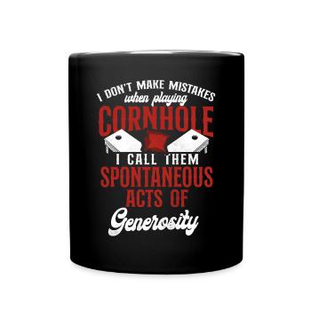 Cornhole Team Bean Bag Player - Full Colour Mug - black - Front