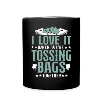 Cornhole Team Bean Bag Player - Tasse einfarbig - Schwarz - Vorne