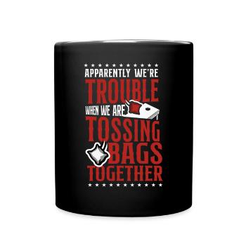 Cornhole Team Bean Bag Player - Tasse einfarbig - Schwarz - Vorne