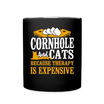 Joueur de sac de haricots de l’équipe Cornhole - Mug uni - noir - Devant
