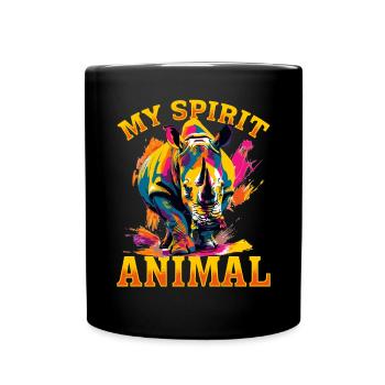 Drôle de rhinocéros Rhinocéros Animal mon animal spirituel - Mug uni - noir - Devant