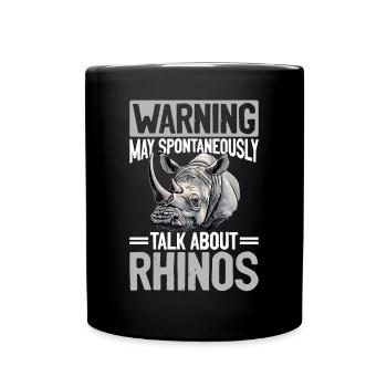 Avertissement d’animal rhinocéros drôle - Mug uni - noir - Devant