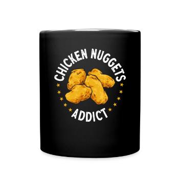 Chicken Nugget Liebhaber Chicken Nuggets - Tasse einfarbig - Schwarz - Vorne