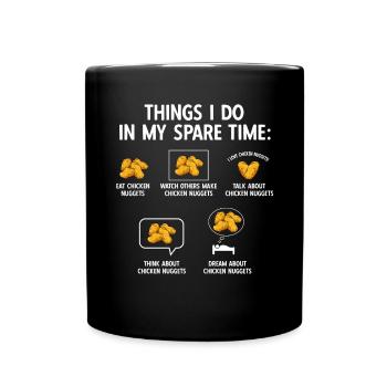 Chicken Nugget Liebhaber Chicken Nuggets - Tasse einfarbig - Schwarz - Vorne