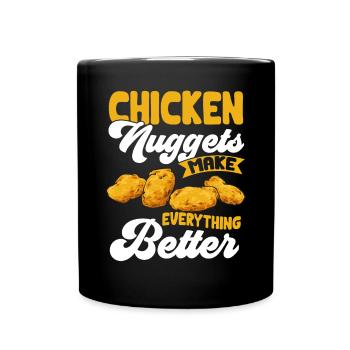 Chicken Nugget Liebhaber Chicken Nuggets - Tasse einfarbig - Schwarz - Vorne