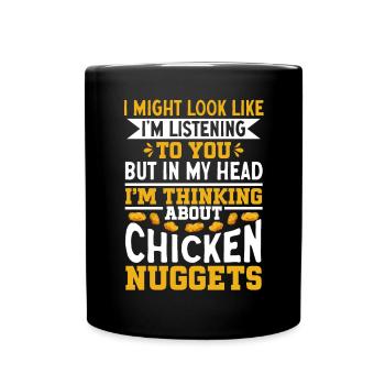 Chicken Nugget Liebhaber Chicken Nuggets - Tasse einfarbig - Schwarz - Vorne