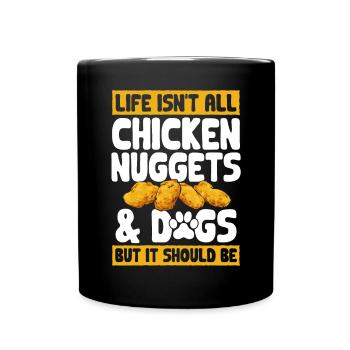 Chicken Nugget Liebhaber Chicken Nuggets - Tasse einfarbig - Schwarz - Vorne