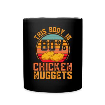 Chicken Nugget Liebhaber Chicken Nuggets - Tasse einfarbig - Schwarz - Vorne
