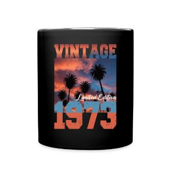 1973 Vintage Limited Edition Palmen Geboren 1973 - Tasse einfarbig - Schwarz - Vorne