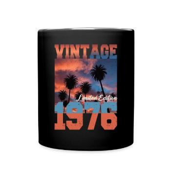 1976 Vintage Limited Edition Palmen Geboren 1976 - Tasse einfarbig - Schwarz - Vorne