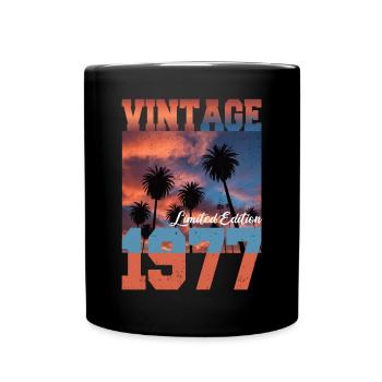 1977 Vintage Limited Edition Palmen Geboren 1977 - Tasse einfarbig - Schwarz - Vorne