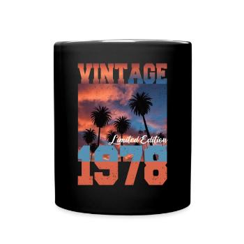 1978 Vintage Limited Edition Palmen Geboren 1978 - Tasse einfarbig - Schwarz - Vorne