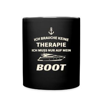 Ich Muss Nur Auf Mein Boot für einen - Tasse einfarbig - Schwarz - Vorne