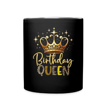 Birthday Queen African American Melanin Black - Full Colour Mug - black - Front