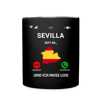 Sevilla Andalusien Spanien Urlaub Idee - Tasse einfarbig - Schwarz - Vorne