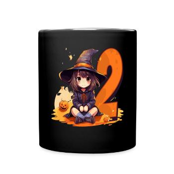 Hexe Geburtstag Kostüm - Zwei Jahre - 2. - Tasse einfarbig - Schwarz - Vorne