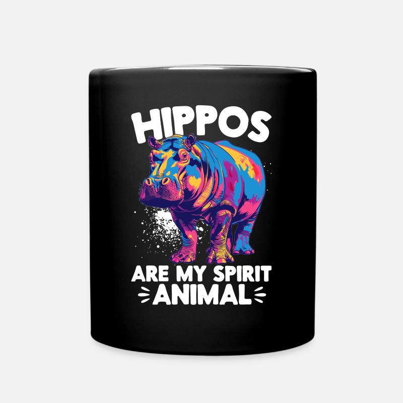 Hippopotame Hippopotame Animal Les hippopotames sont mon - Mug uni - noir