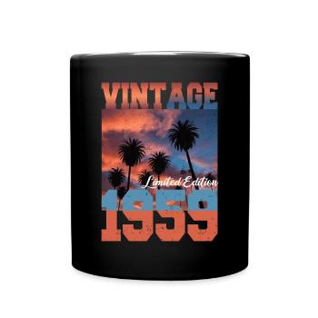 1959 Vintage Limited Edition Palmen Geboren 1959 - Tasse einfarbig - Schwarz - Vorne