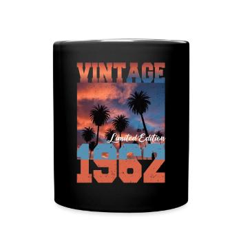 1962 Vintage Limited Edition Palmen Geboren 1962 - Tasse einfarbig - Schwarz - Vorne