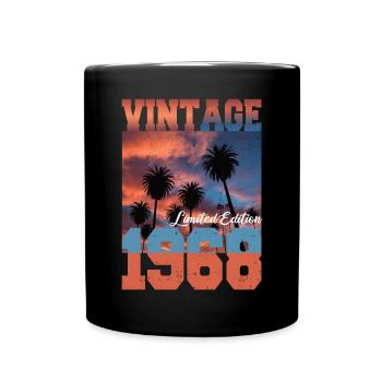1968 Vintage Limited Edition Palmen Geboren 1968 - Tasse einfarbig - Schwarz - Vorne