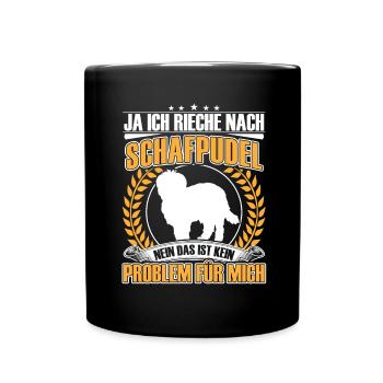 Caniche mouton Oui je sens comme un caniche de troupeau - Mug uni - noir - Devant