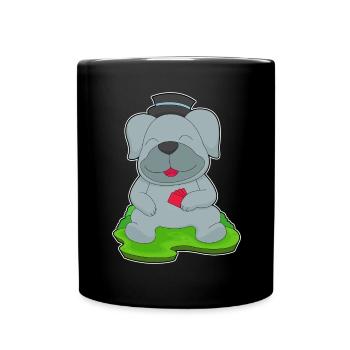 Hund Poker Pokerkarten - Tasse einfarbig - Schwarz - Vorne