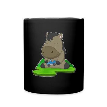 Cheval jouet voiture - Mug uni - noir - Devant