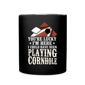 Cornhole Team Bean Bag Player - Tasse einfarbig - Schwarz - Vorne