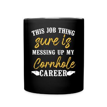 Joueur de sac de haricots de l’équipe Cornhole - Mug uni - noir - Devant