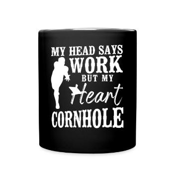 Cornhole Team Bean Bag Player - Full Colour Mug - black - Front
