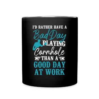Cornhole Team Bean Bag Player - Full Colour Mug - black - Front