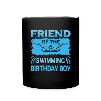 Ami De L’anniversaire Garçon Natation Famille Design - Mug uni - noir - Devant