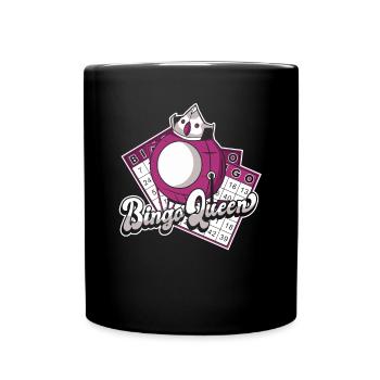 Bingo Queen Professioneller Anrufer Daubers Bingo - Tasse einfarbig - Schwarz - Vorne