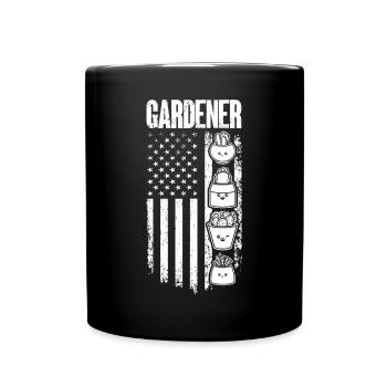 Gardener US Flag Landscaper Hobby Gardener - Tasse einfarbig - Schwarz - Vorne