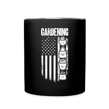 Jardinage Drapeau US Paysagiste Jardinier amateur - Mug uni - noir - Devant